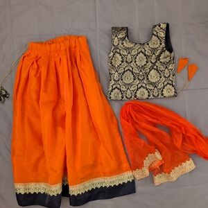 Orange and Black Traditional Outfit